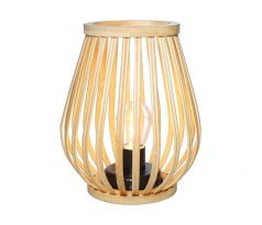 Solight bambusový lampáš s LED žiarovkou, teplá biela, 2x AA, 20cm