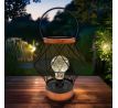 Solight kovový lampáš so žiarovkou s micro LED, teplá biela, 3xAA, 20cm