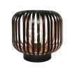 Solight kovový oválny lampáš so žiarovkou s micro LED, teplá biela, medená, 3xAA, 18cm