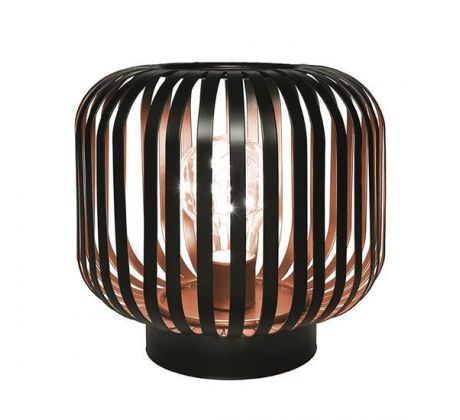 Solight kovový oválny lampáš so žiarovkou s micro LED, teplá biela, medená, 3xAA, 18cm