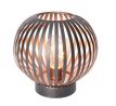 Solight kovový okrúhly lampáš so žiarovkou s micro LED, teplá biela, medená, 3xAA, 19cm