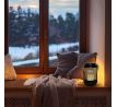 Solight kovový lampáš s LED sviečkou, teplá biela, 3xAA, čierna, 20cm