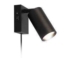 Solight nástenná lampička CELE, 1x GU10, čierna