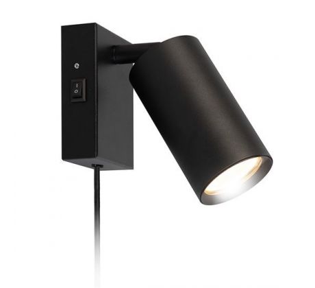 Solight nástenná lampička CELE, 1x GU10, čierna