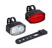 Solight set nabíjacích cyklo svietidiel, 160lm predné, zadné červená, Li-Ion, USB