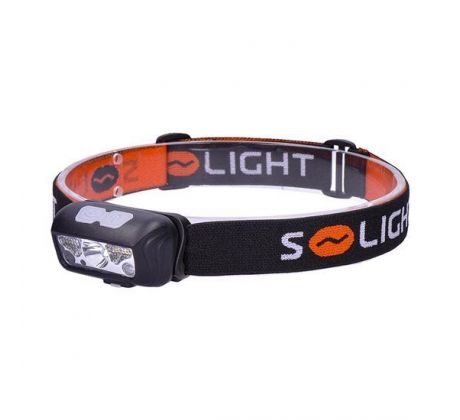 Solight LED čelové nabíjacie svietidlo, 150 + 100lm, biele a červené svetlo, Li-Ion