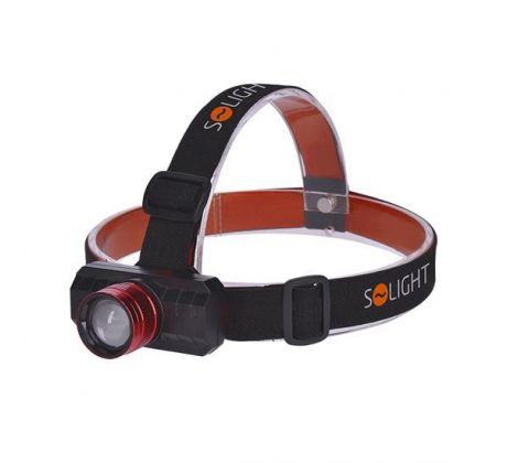 Solight LED čelové nabíjacie svietidlo, 3W, 150lm, zoom, Li-Ion