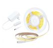 Solight LED COB pásik, sada s adaptérom, vypínač, 5m, 8W/m, 800lm/m, teplá biela