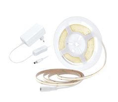 Solight LED COB pásik, sada s adaptérom, vypínač, 5m, 8W/m, 800lm/m, neutrálna biela