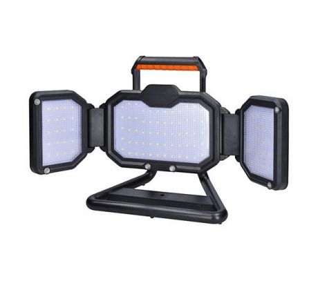 Solight LED reflektor, 30W, prenosný, nabijací, 3000lm, oranžovo-čierny