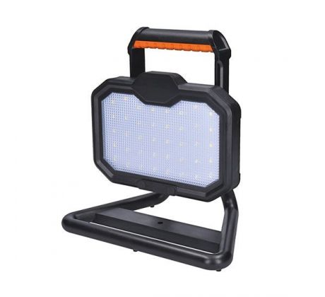 Solight LED reflektor, 20W, prenosný, nabijací, 2000lm, oranžovo-čierny