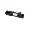 Solight LED kovové svietidlo, 150+60lm, 3W + COB, AA, čierna