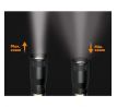 Solight LED kovové svietidlo, 150+60lm, 3W + COB, AA, čierna