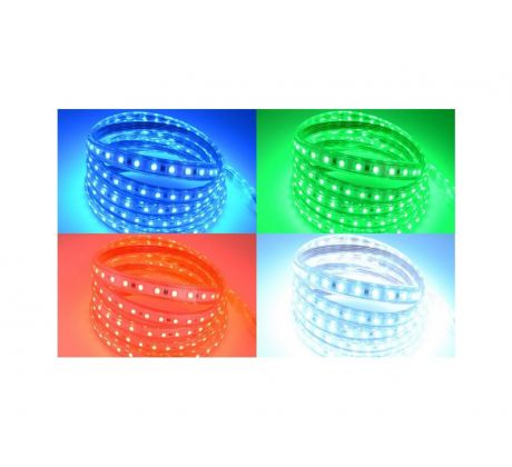 Farebný RGB LED pás 230V 1m 10W/m MD 5050 60LED/m IP65
