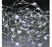 Solight vianočná reťaz strieborná, 30x mini LED, 3m, 3 x AA, studené svetlo