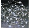 Solight vianočná reťaz strieborná, 100x mini LED, 10m, 3 x AA, studené svetlo