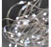 Solight vianočná reťaz strieborná, 100x mini LED, 10m, 3 x AA, studené svetlo