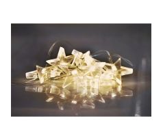 Solight LED vianočná reťaz, hviezdy, 1,5m, 10x LED, 2x AA, žluté svetlo