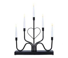 Solight LED kovový svietnik, 5x LED, čierny, 40cm