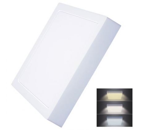 Solight LED mini panel CCT, prisazený, 24W, 1800lm, 3000K, 4000K, 6000K, štvorcový
