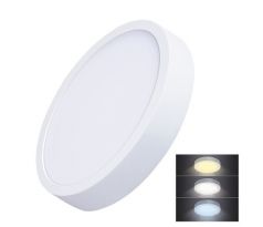 Solight LED mini panel CCT, prisazený, 24W, 1800lm, 3000K, 4000K, 6000K, okrúhly