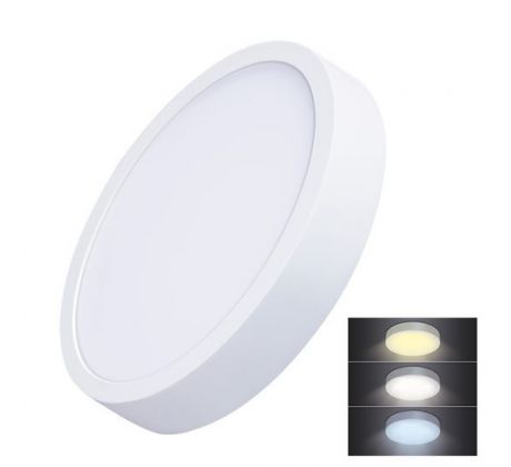 Solight LED mini panel CCT, prisazený, 24W, 1800lm, 3000K, 4000K, 6000K, okrúhly