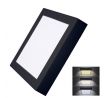 Solight LED mini panel CCT, prisazený, 18W, 1530lm, 3000K, 4000K, 6000K, štvorcový, čierna farba