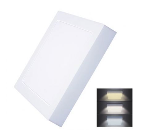 Solight LED mini panel CCT, prisazený, 18W, 1530lm, 3000K, 4000K, 6000K, štvorcový