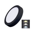 Solight LED mini panel CCT, prisazený, 18W, 1530lm, 3000K, 4000K, 6000K, okrúhly, čierna farba