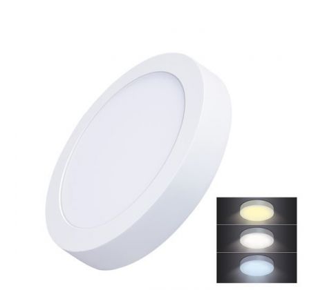 Solight LED mini panel CCT, prisazený, 18W, 1530lm, 3000K, 4000K, 6000K, okrúhly