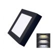 Solight LED mini panel CCT, prisazený, 12W, 900lm, 3000K, 4000K, 6000K, štvorcový, čierna farba