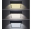 Solight LED mini panel CCT, prisazený, 12W, 900lm, 3000K, 4000K, 6000K, štvorcový, čierna farba