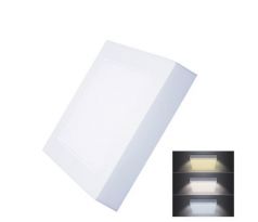 Solight LED mini panel CCT, prisazený, 12W, 900lm, 3000K, 4000K, 6000K, štvorcový