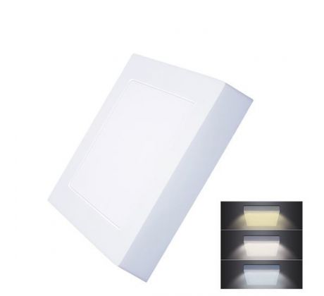 Solight LED mini panel CCT, prisazený, 12W, 900lm, 3000K, 4000K, 6000K, štvorcový