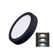 Solight LED mini panel CCT, prisazený, 12W, 900lm, 3000K, 4000K, 6000K, okrúhly, čierna farba