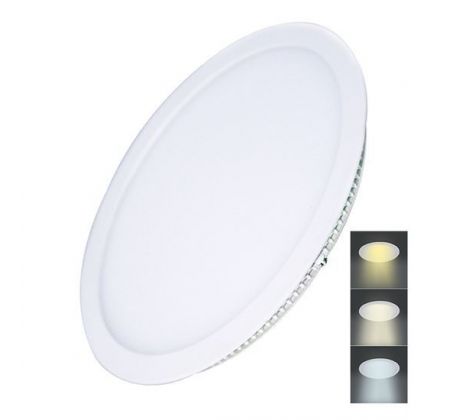 Solight LED mini panel CCT, podhľadový, 24W, 1800lm, 3000K, 4000K, 6000K, okrúhly