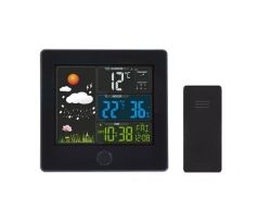 Solight meteostanica, farebný LCD, teplota, vlhkosť, RCC, čierna