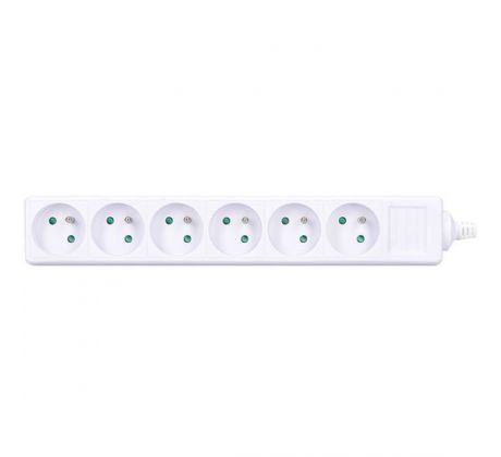 Solight viacnásobná zásuvka, 6 zásuviek
