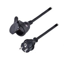 Solight predlžovací prívod - spojka, 1 zásuvka, 20m, 3 x 1,5mm2, gumová, čierna