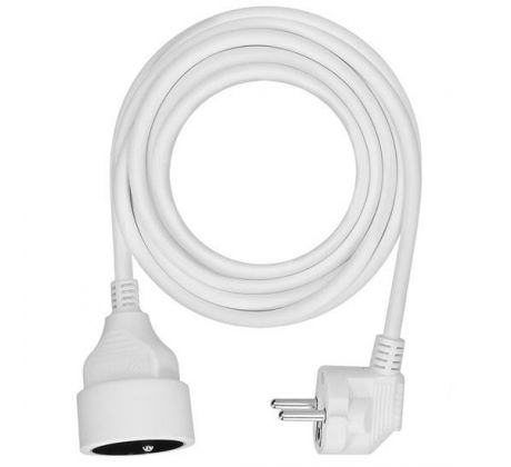 Solight predlžovací prívod - spojka, 1 zásuvka, 5m, 3 x 1mm2, biela