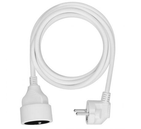 Solight predlžovací prívod - spojka, 1 zásuvka, 3m, 3 x 1mm2, biela