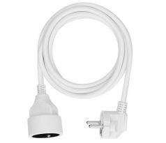 Solight predlžovací prívod - spojka, 1 zásuvka, 2m, 3 x 1mm2, biela