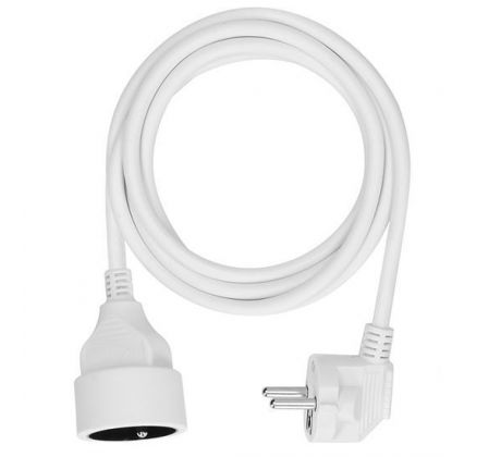 Solight predlžovací prívod - spojka, 1 zásuvka, 2m, 3 x 1mm2, biela