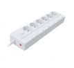 Solight 6z predlžovací prívod, 3m, 3 x 1mm2, biely, 6+1 vypínač