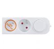 Solight predlžovací prívod 5 zásuviek, USB A+C nabíjačka 12W, 3m, 3 x 1mm2, biely, vypínač
