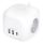 Solight 3z + USB A+C predlžovací prívod - kocka, 2m, 3 x 1mm2, biely, vypínač