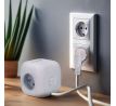 Solight 3z + USB A+C predlžovací prívod - kocka, 2m, 3 x 1mm2, biely, vypínač