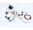 Irisa Vianočné ozdoby LARISA biele s dekorom labky 7 cm, SET 6 ks