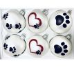 Irisa Vianočné ozdoby LARISA biele s dekorom labky 7 cm, SET 6 ks