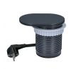 Solight 1z + USB A+C 20W PD vstavaná zásuvka s posuvným viečkom, 2m, matná čierna